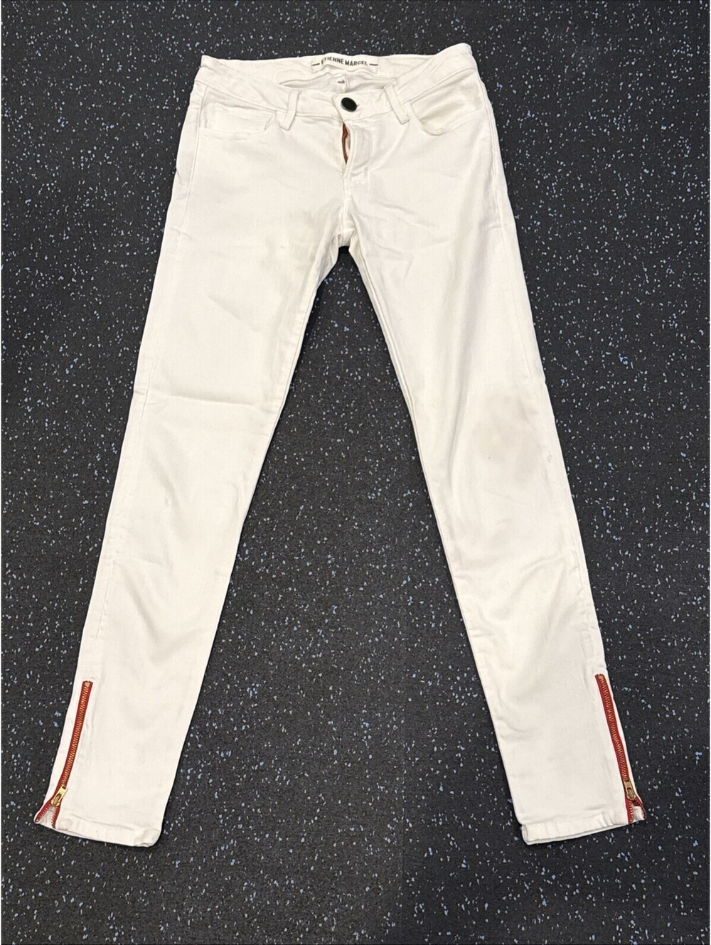 ETIENNE MARCEL LA Women’s Mid Rise Cropped Jeans White Size 26 Zipper Ankle